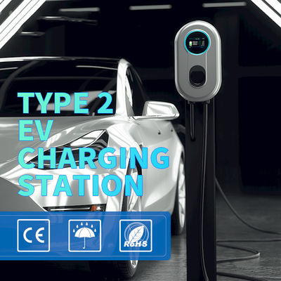 il Type2 della stazione di carico dell'automobile elettrica di Wallbox 3Phase 22.08KW del caricatore di 32A EV cabla 5m con lo schermo LCD