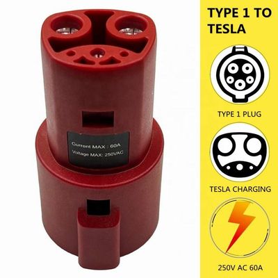 J1772 all'adattatore di Tesla fino 60A a CA 250V 10KW dell'adattatore del caricatore dell'OEM Tesla